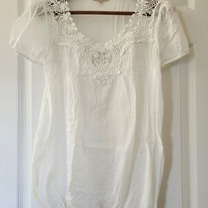 Metropark White Lace Detail Blouse
